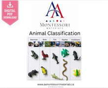 Load image into Gallery viewer, Montessori Animal Classification Sorting Mat Printable PDF