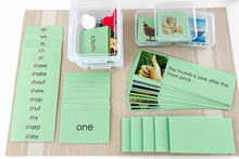 Load image into Gallery viewer, Montessori Green Series Starter Kit 1 | sh, ch, wh, th, qu | Montessori Reading Materials
