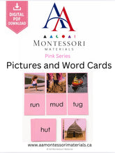Load image into Gallery viewer, Montessori Pink Series Picture and Word Cards Printable PDF |Short Vowel Matching Cards