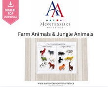 Load image into Gallery viewer, Montessori Farm &amp; Jungle Animal Sorting Mat Printable PDF