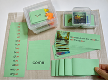 Load image into Gallery viewer, Montessori Green Series Starter Kit 2 | ai, ee, ie, oa, ue | Montessori Reading Materials