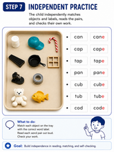 Load image into Gallery viewer, Montessori Silent E (Magic E) Object Box | 24 Objects &amp; Word Labels | Long Vowel Phonics Reading