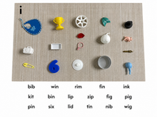Load image into Gallery viewer, Montessori Pink Series Short Vowel Objects | CVC Miniature Objects | Phonics Language Materials | 30, 50 or 75 Objects