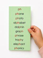 Load image into Gallery viewer, Montessori Green Series Complete Word Lists  | 20 Common Phonograms | Phonics Reading Materials