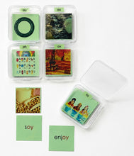 Load image into Gallery viewer, Montessori Green Series Phonogram set Two Picture Cards &amp; Word Cards | Set 2 (ph, au, ou, oy, oo)