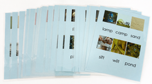 Load image into Gallery viewer, Montessori Blue Series Picture and Corresponding Word Cards with 5 Storage Boxes