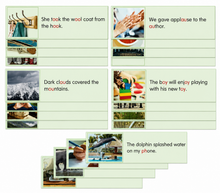 Load image into Gallery viewer, Montessori Green Series Complete Sentence Cards | 20 Common Phonograms | Phonics Reading Materials