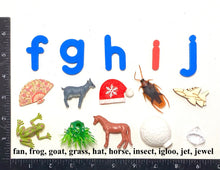 Load image into Gallery viewer, Montessori Beginning Sound Objects with Magnetic Foam Letters | 52 Phonetic Objects + 26 Lowercase Letters