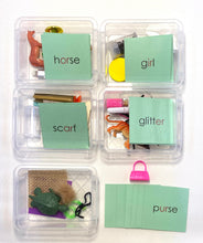 Load image into Gallery viewer, Montessori Green Series R-Controlling-Vowel  Object and Card Set – ar, er, ir, or, ur