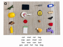 Load image into Gallery viewer, Montessori Pink Series Short Vowel Objects | CVC Miniature Objects | Phonics Language Materials | 30, 50 or 75 Objects