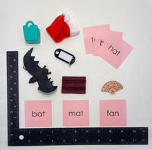 Load image into Gallery viewer, Montessori Pink Series 30 Phonetic Objects &amp; Word Card Set