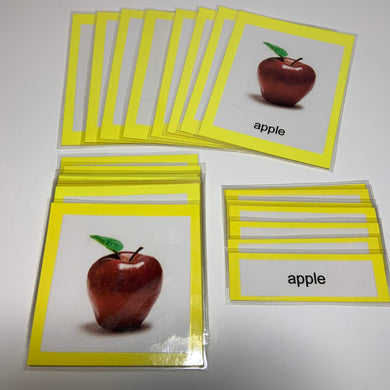 Montessori Fruits and Vegetables Three Part Classified Cards
