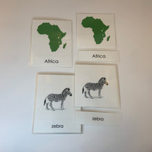 Load image into Gallery viewer, Montessori Animals of Africa Three Part Classified Cards