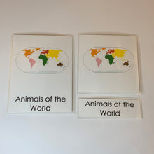 Load image into Gallery viewer, Montessori Animals of the world Three Part Classified Cards