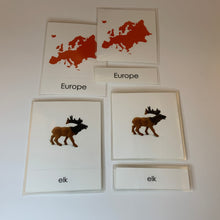Load image into Gallery viewer, Montessori Animals of Europe Three Part Classified Cards