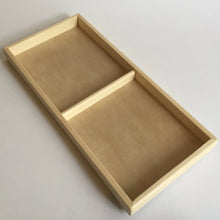 Load image into Gallery viewer, Montessori long sectioned handmade wooden Activity Tray. Tray # 7