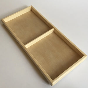 Montessori long sectioned handmade wooden Activity Tray. Tray # 7