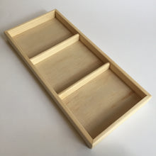 Load image into Gallery viewer, Montessori long sectioned handmade wooden Activity Tray.Tray # 9