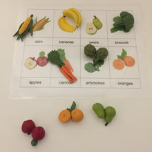 Load image into Gallery viewer, Montessori Inspired Safari Toob Fruits and Vegetables Activity set