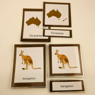 Montessori Animals of Oceania Three Part Classified Cards