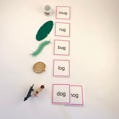 Montessori Phonics Pink Series Word Family og/ug Object Box