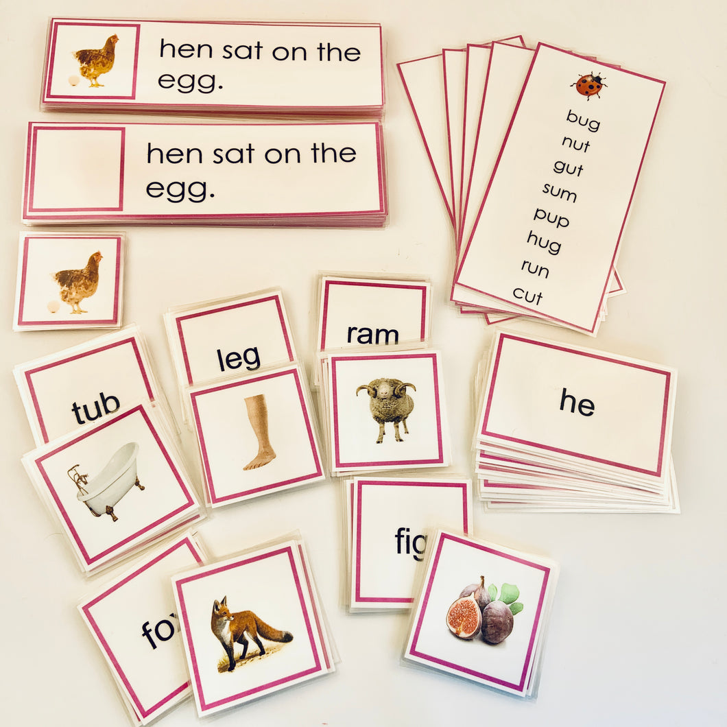 Montessori Pink Series Phonetic Early Reading Set