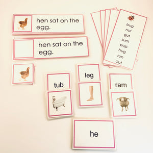 Montessori Pink Series Phonetic Early Reading Set